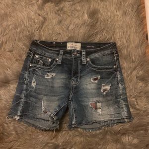 Grace in L.A. size 26 easy fit blue jean shorts. Good condition.